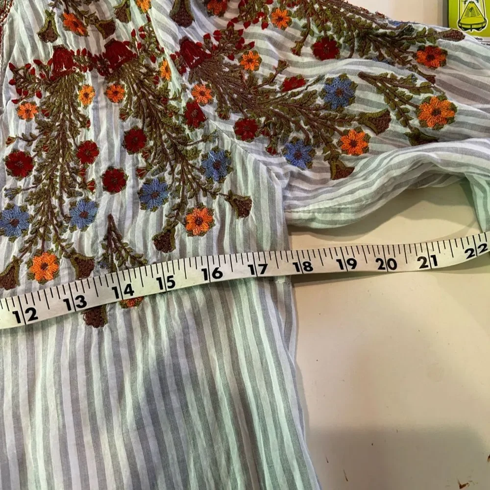 Sundance Red and Brown Embellished Blouse - Picture 7 of 9